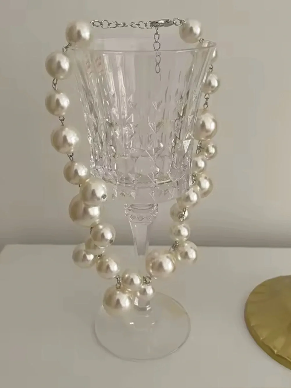 Necklace Big Pearls Beads Choker Necklaces Party Wedding Bride